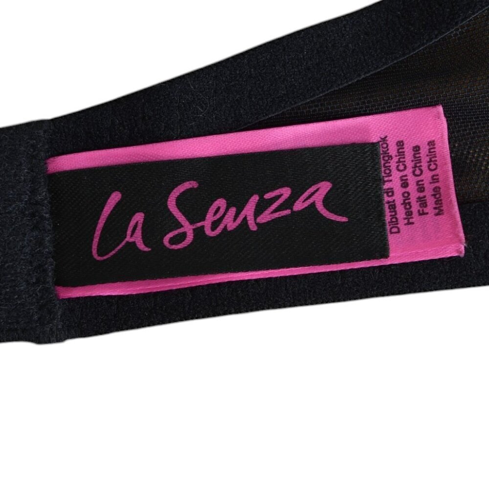La Senza Black Lace Halter Bra 34D - Strappy Front Cage Detail Bralette - Picture 6 of 8